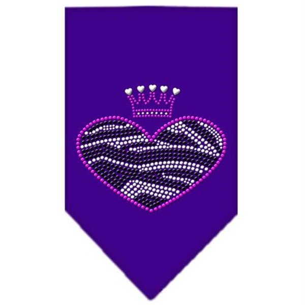 Unconditional Love Zebra Heart Rhinestone Bandana Purple Small UN849361